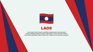 Laos Flagge abstrakt Hintergrund Design Vorlage. Laos Unabhängigkeit Tag Banner Karikatur Vektor Illustration. Laos Flagge