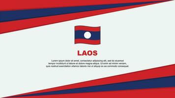 Laos Flagge abstrakt Hintergrund Design Vorlage. Laos Unabhängigkeit Tag Banner Karikatur Vektor Illustration. Laos Design