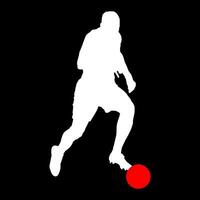 hoch Einzelheiten von Fußball Spieler Silhouette. minimal Symbol und Logo von Sport. passen zum Element Design, Hintergrund, Banner, Hintergrund, Abdeckung. Vektor eps 10