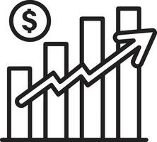 Wachstum Geschäft Symbol Symbol Vektor Bild. Illustration von das Fortschritt Gliederung Infografik Strategie Entwicklung Design Bild