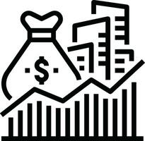 Wachstum Geschäft Symbol Symbol Vektor Bild. Illustration von das Fortschritt Gliederung Infografik Strategie Entwicklung Design Bild