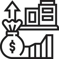 Wachstum Geschäft Symbol Symbol Vektor Bild. Illustration von das Fortschritt Gliederung Infografik Strategie Entwicklung Design Bild