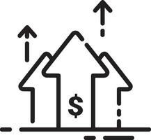 Wachstum Geschäft Symbol Symbol Vektor Bild. Illustration von das Fortschritt Gliederung Infografik Strategie Entwicklung Design Bild