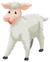Weiße Schafe mit glücklichem Gesicht vektor