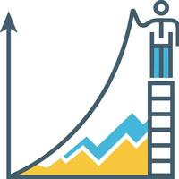 Wachstum Geschäft Symbol Symbol Vektor Bild. Illustration von das Fortschritt Gliederung Infografik Strategie Entwicklung Design Bild