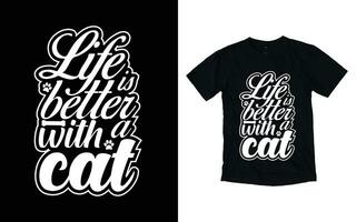 Katze Typografie T-Shirt Design vektor