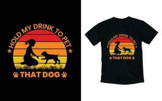 Hund Typografie T-Shirt Design vektor