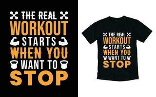 Fitnessstudio Typografie T-Shirt Design, Fitness T-Shirt Design vektor