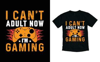 gaming typografi t-shirt design vektor