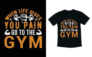 Gym typografi t-shirt design, kondition t-shirt design vektor