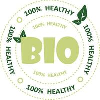 eko, bio, ekologiska och naturliga produkter klistermärke, etikett, märke och logotyp. ekologi ikon. logotyp mall med gröna blad för ekologiska och miljövänliga produkter. vektor illustration