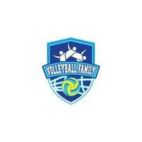 familj volleyboll team mall bakgrund logotyp design fri vektor