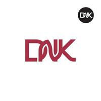 Brief dnk Monogramm Logo Design vektor