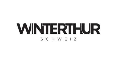 winterthur i de schweiz emblem. de design funktioner en geometrisk stil, vektor illustration med djärv typografi i en modern font. de grafisk slogan text.