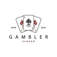 Poker Karte Logo klassisch Vektor Glücksspiel Spiel Design einfach Symbol Vorlage