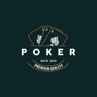 poker kort logotyp klassisk vektor hasardspel spel design enkel symbol mall