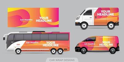Transport-Werbe-Design, Auto-Grafik-Design-Konzept. grafische abstrakte Streifendesigns zum Verpacken von Fahrzeugen, Transportern, Pickups und Rennlackierungen.