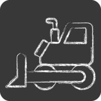 ikon bulldozer. relaterad till brytning symbol. krita stil. enkel design redigerbar. enkel illustration vektor