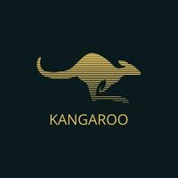 känguru logo-vektor illustration på en svart bakgrund vektor