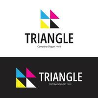 utskrift företag logotyp med triangel och cmyk färger vektor