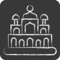 ikon ny delhi. relaterad till huvudstad symbol. krita stil. enkel design redigerbar. enkel illustration vektor
