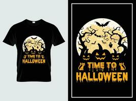 halloween t skjorta design illustration vektor tid till halloween