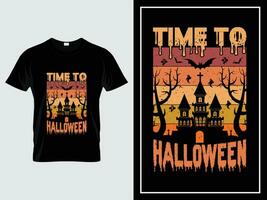 Halloween t Hemd Design Illustration Vektor Zeit zu Halloween