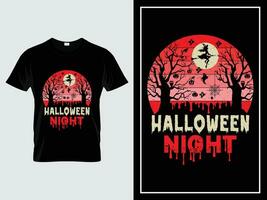 halloween natt t skjorta design illustration vektor