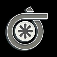 ikon turbin. relaterad till bil ,bil symbol. glansig stil. enkel design redigerbar. enkel illustration vektor