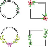 minimalistisch Blumen- Rahmen Form. Vektor Illustration