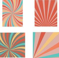 retro Sunburst Hintergrund Satz. Vektor Illustration