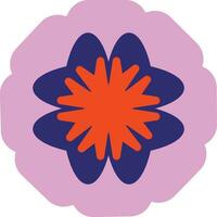 rosa blå enkel geometrisk blomma element vektor