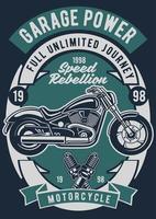 garage motorcykel vintage badge, retro badge design vektor