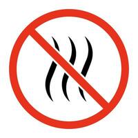 förbjuden odör, Nej lukt tecken. förbjuden rök, värme symbol. vektor ikon