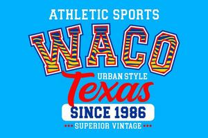 Waco Texas Jahrgang Hochschule, zum T-Shirt, Poster, Etiketten, usw. vektor