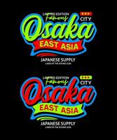 osaka öst Asien typografi design, för skriva ut på t shirts etc. vektor