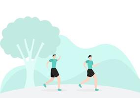 Joggen oder Laufsport Hintergrundillustration vektor