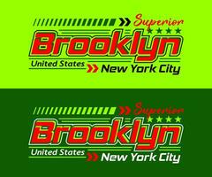brooklyn stad tävlings typsnitt, för skriva ut på t shirts etc. vektor
