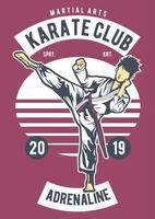 karate club vintage badge, retro badge design vektor