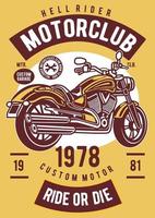 Motorradclub-Vintage-Abzeichen, Retro-Abzeichen-Design vektor