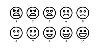 Emoticon Gesicht Symbol Satz, Vektor und Illustration