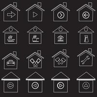 Haus-Vektor-Icon-Set. home illustration zeichensammlung. Gebäudesymbol. vektor