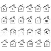 Haus-Vektor-Icon-Set. home illustration zeichensammlung. Gebäudesymbol. vektor