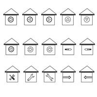 Haus-Vektor-Icon-Set. home illustration zeichensammlung. Gebäudesymbol. vektor