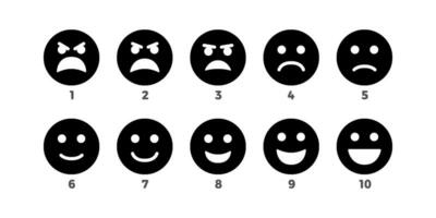 Emoticon Gesicht Symbol Satz, Vektor und Illustration