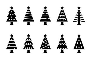 Weihnachten Baum Glyphe Symbol, Vektor und Illustration