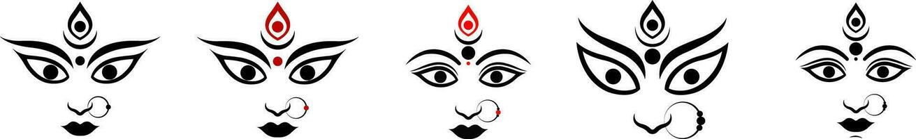 Durga Gesicht Illustration zum das glücklich Durga Puja Feier vektor