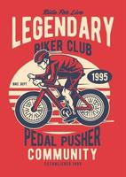 legendäres Biker Club Vintage Abzeichen, Retro Abzeichen Design vektor