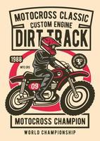 Motocross klassisches Vintage-Abzeichen, Retro-Abzeichen-Design vektor