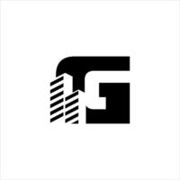 g första byggnad logotyp design vektor symbol grafisk